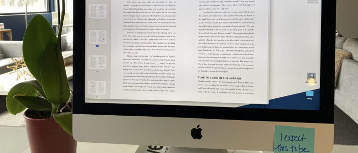 apple computer screen with document open
